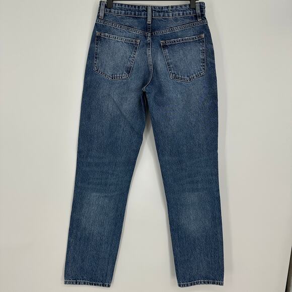 Zara ZW The Mid Waist Straight Leg Button Fly Cotton Womens Jeans US 4 - Picture 4 of 11